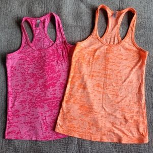 Pink & orange burnout Racerback tank tops sz small